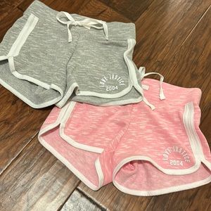 Justice shorts pink grey NWT new size 6 7 Dolphin style